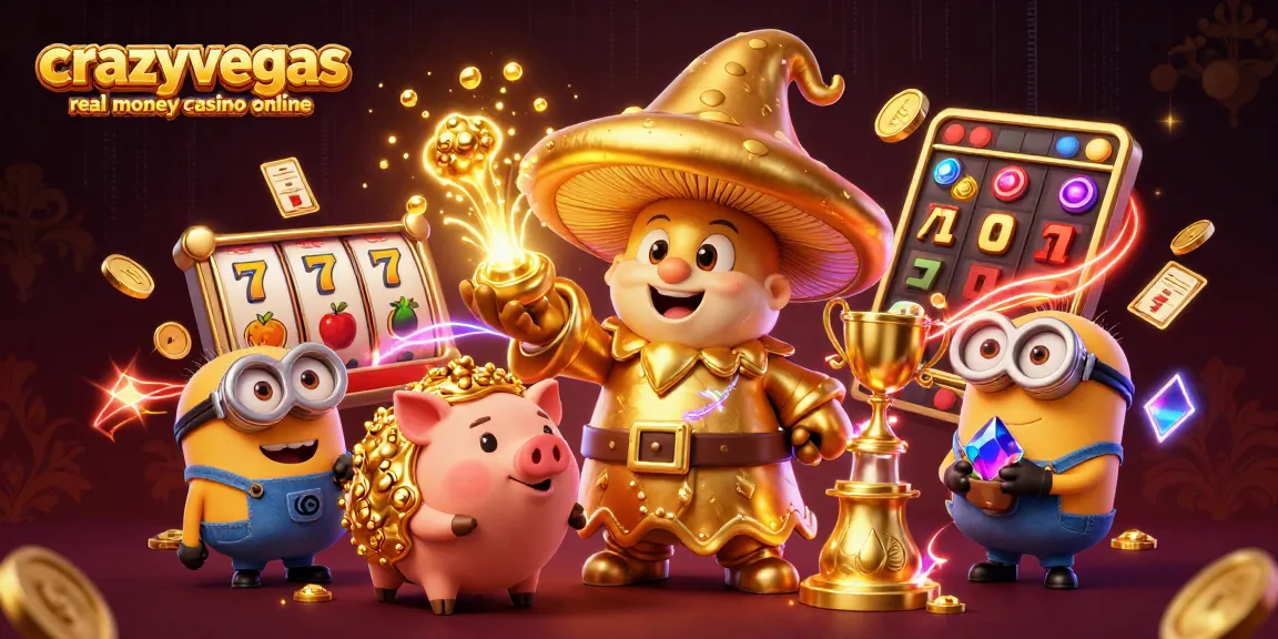 Experience magic at the crazyvegas real money casino online with golden treasure and vibrant slot games.